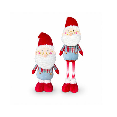 Ausziehbarer Weihnachtsmann aus Stoff mit verlängerbaren Beinen – Weihnachtsdekoration