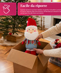 Ausziehbarer Weihnachtsmann aus Stoff mit verlängerbaren Beinen – Weihnachtsdekoration