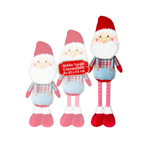 Ausziehbarer Weihnachtsmann aus Stoff mit verlängerbaren Beinen – Weihnachtsdekoration