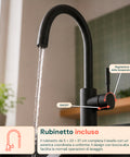Küchenspüle mit zwei Becken, mit oder ohne Abtropffläche, weiß oder schwarz, inklusive Wasserhahn