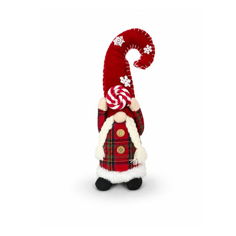 Dekorativer Weihnachtswichtel aus weichem Stoff, weihnachtliche Dekoration mit langem Hut und Schneeflocken, erhältlich in 35 und 50 cm