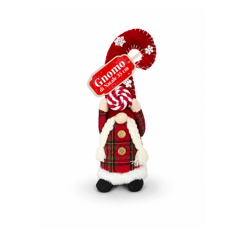 Dekorativer Weihnachtswichtel aus weichem Stoff, weihnachtliche Dekoration mit langem Hut und Schneeflocken, erhältlich in 35 und 50 cm