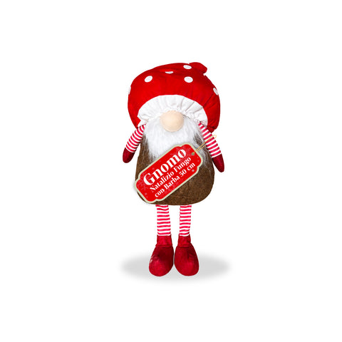 Weihnachtswichtel Pilz mit Bart 50 cm, dekorativer Weihnachtsschmuck