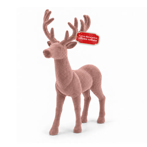 Dekorativer Hirsch 33 x 44h cm in Samtoptik, Rentierfigur im modernen Design für Zuhause, Büro und Schaufenster, Weihnachtsdekoration, 6 Farbvarianten