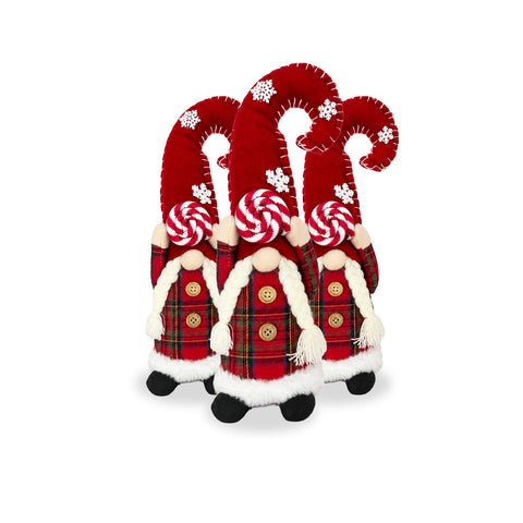 Dekorativer Weihnachtswichtel aus weichem Stoff, weihnachtliche Dekoration mit langem Hut und Schneeflocken, erhältlich in 35 und 50 cm
