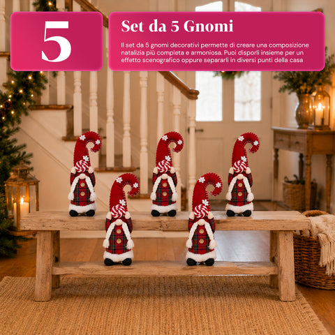 Dekorativer Weihnachtswichtel aus weichem Stoff, weihnachtliche Dekoration mit langem Hut und Schneeflocken, erhältlich in 35 und 50 cm