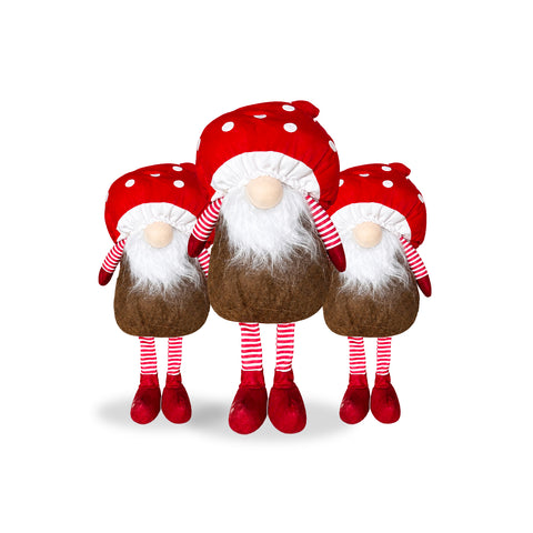 Weihnachtswichtel Pilz mit Bart 50 cm, dekorativer Weihnachtsschmuck