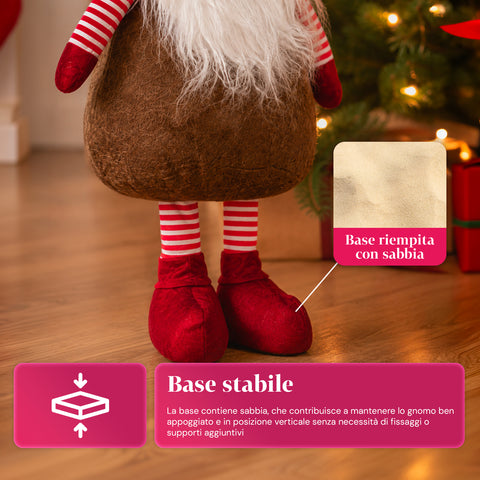 Weihnachtswichtel Pilz mit Bart 50 cm, dekorativer Weihnachtsschmuck