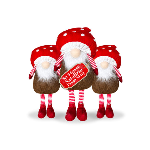 Weihnachtswichtel Pilz mit Bart 50 cm, dekorativer Weihnachtsschmuck