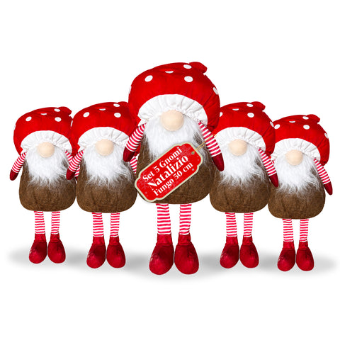 Weihnachtswichtel Pilz mit Bart 50 cm, dekorativer Weihnachtsschmuck