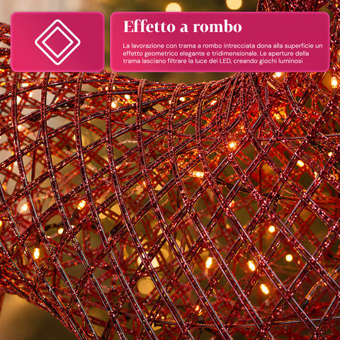 Leuchtendes Rentier 90 cm mit Glitzer und warmweißen LEDs | Weihnachtliche Dekoration aus Weide - 2 Ausführungen, 3 Farben