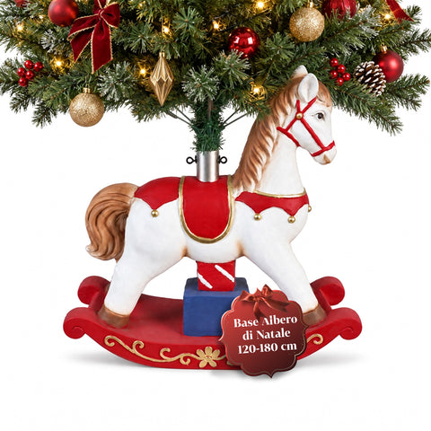 Dekorativer Christbaumständer bis 180 cm – 7 handbemalte Motive aus Eisen und Magnesium, Modelle mit LED-Leuchten, Befestigung Ø 4 cm