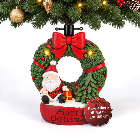 Dekorativer Christbaumständer, 10 Motive, aus Eisen und Magnesium, universelle Befestigung, für Bäume bis 210 cm, 2 Modelle mit LED-Leuchten