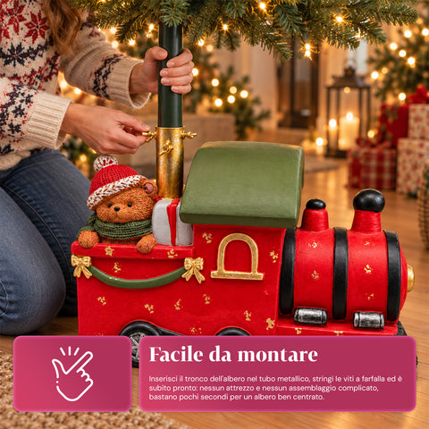 Dekorativer Christbaumständer, 10 Motive, aus Eisen und Magnesium, universelle Befestigung, für Bäume bis 210 cm, 2 Modelle mit LED-Leuchten