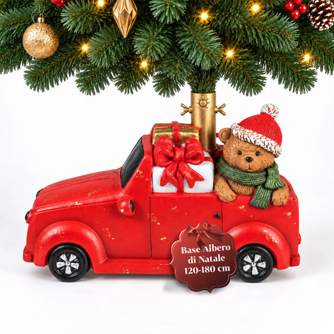 Dekorativer Christbaumständer, 10 Motive, aus Eisen und Magnesium, universelle Befestigung, für Bäume bis 210 cm, 2 Modelle mit LED-Leuchten
