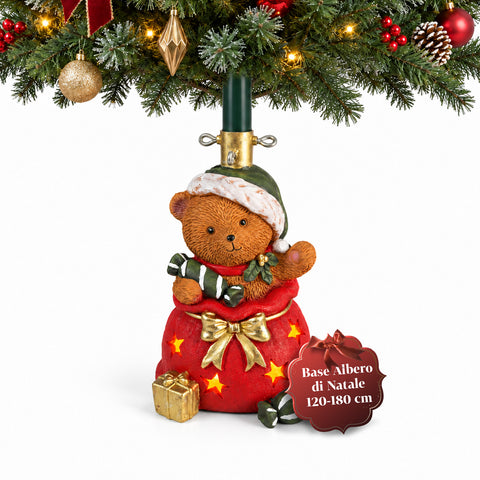 Dekorativer Christbaumständer, 10 Motive, aus Eisen und Magnesium, universelle Befestigung, für Bäume bis 210 cm, 2 Modelle mit LED-Leuchten