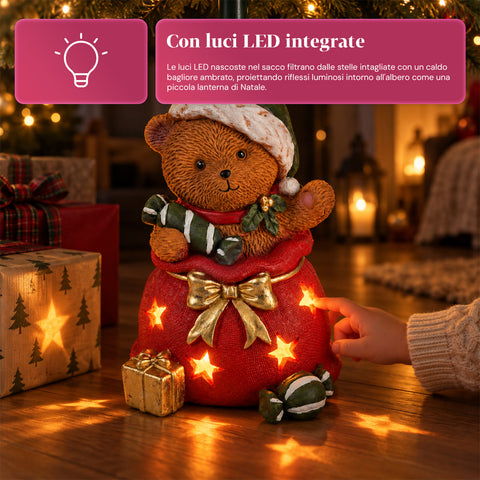 Dekorativer Christbaumständer, 10 Motive, aus Eisen und Magnesium, universelle Befestigung, für Bäume bis 210 cm, 2 Modelle mit LED-Leuchten
