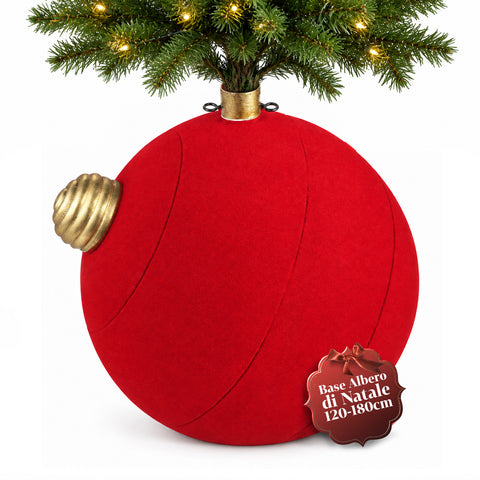 Base Albero di Natale a Palla Gigante Effetto Velluto 41x41x44 cm