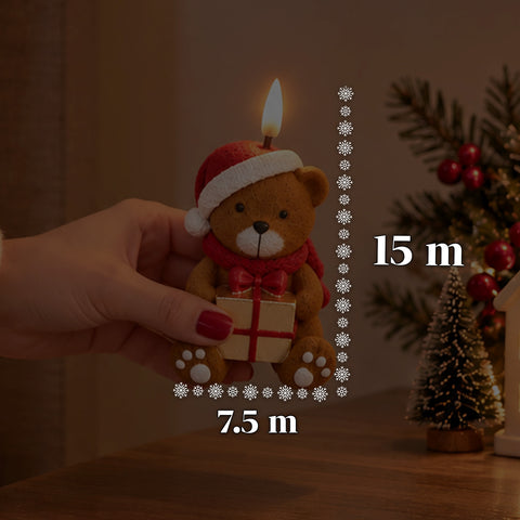 Batteriebetriebene LED-Weihnachtskerze in 3 Varianten – Weihnachtsmann mit Baum, Teddybär und Bärengesicht, realistisch wirkende Flamme, Weihnachtsdekoration