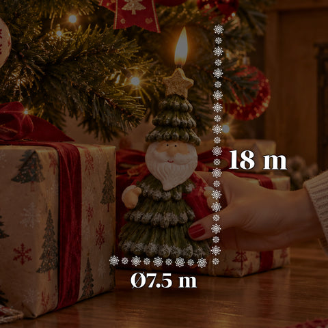 Batteriebetriebene LED-Weihnachtskerze in 3 Varianten – Weihnachtsmann mit Baum, Teddybär und Bärengesicht, realistisch wirkende Flamme, Weihnachtsdekoration