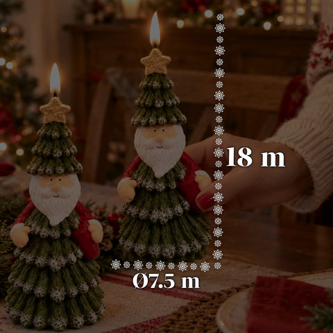 Batteriebetriebene LED-Weihnachtskerze in 3 Varianten – Weihnachtsmann mit Baum, Teddybär und Bärengesicht, realistisch wirkende Flamme, Weihnachtsdekoration