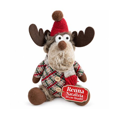 Dekorativer Weihnachts-Rentier aus Polyester – Weihnachtsschmuck mit sandierter Basis, niedliches Design, 4 Stilvarianten, 2 Größen: 35 und 50 cm