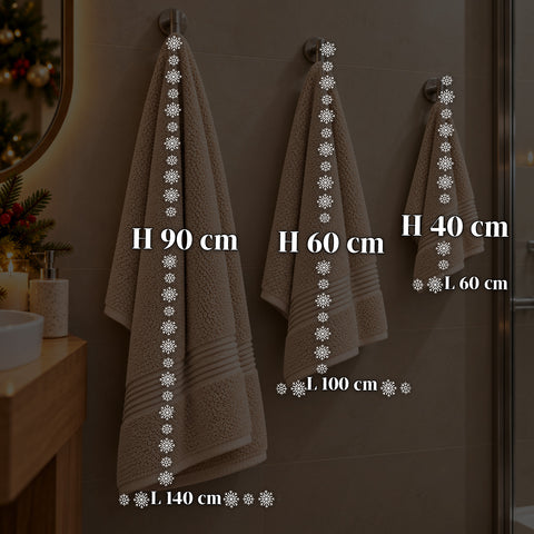 3er-Set Handtücher aus 100 % Baumwolle – 3-teiliges Badetuch-Set mit Badetuch 90x140, Handtuch 60x100 und Gästehandtuch 40x60 cm, weich und saugfähig, 6 Farben