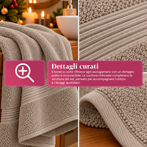 3er-Set Handtücher aus 100 % Baumwolle – 3-teiliges Badetuch-Set mit Badetuch 90x140, Handtuch 60x100 und Gästehandtuch 40x60 cm, weich und saugfähig, 6 Farben