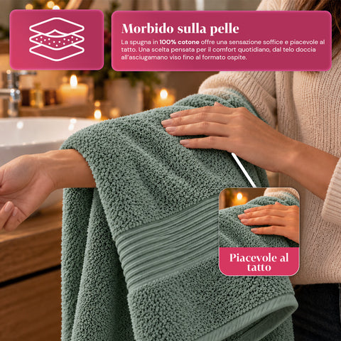 3er-Set Handtücher aus 100 % Baumwolle – 3-teiliges Badetuch-Set mit Badetuch 90x140, Handtuch 60x100 und Gästehandtuch 40x60 cm, weich und saugfähig, 6 Farben