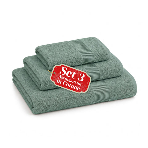 3er-Set Handtücher aus 100 % Baumwolle – 3-teiliges Badetuch-Set mit Badetuch 90x140, Handtuch 60x100 und Gästehandtuch 40x60 cm, weich und saugfähig, 6 Farben