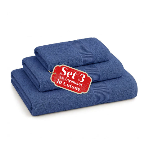 3er-Set Handtücher aus 100 % Baumwolle – 3-teiliges Badetuch-Set mit Badetuch 90x140, Handtuch 60x100 und Gästehandtuch 40x60 cm, weich und saugfähig, 6 Farben