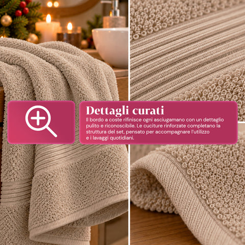 3er-Set Handtücher aus 100 % Baumwolle – 3-teiliges Badetuch-Set mit Badetuch 90x140, Handtuch 60x100 und Gästehandtuch 40x60 cm, weich und saugfähig, 6 Farben