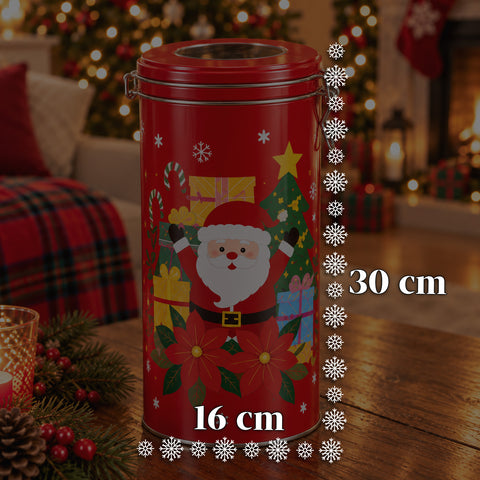 Weihnachtliche Dose 30x16 cm mit Coral-Fleece-Decke 145x110 cm, weiche karierte Tartan-Decke – Blind Box
