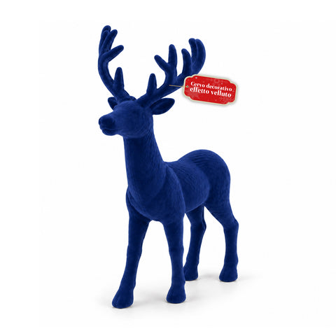 Dekorativer Hirsch 33 x 44h cm in Samtoptik, Rentierfigur im modernen Design für Zuhause, Büro und Schaufenster, Weihnachtsdekoration, 6 Farbvarianten