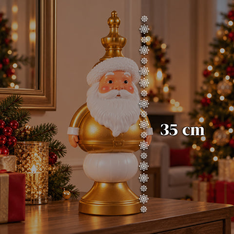 Weihnachtsfigur 35 cm aus Kunstharz, Weihnachtsdekoration mit Weihnachtsmann, Nussknacker-Soldat und Teddybär, Rot oder Weiß, für innen und außen
