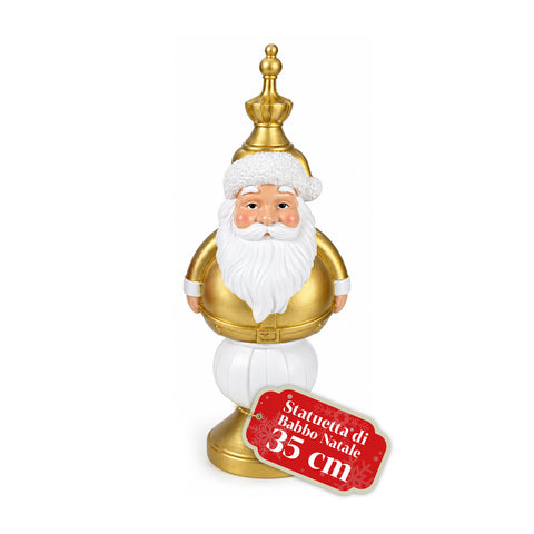 Weihnachtsfigur 35 cm aus Kunstharz, Weihnachtsdekoration mit Weihnachtsmann, Nussknacker-Soldat und Teddybär, Rot oder Weiß, für innen und außen