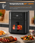 Heißluftfritteuse 8 l mit LED-Touchdisplay, 8 Programmen und inklusive Rezeptbuch