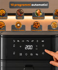 Heißluftfritteuse 8 l mit LED-Touchdisplay, 8 Programmen und inklusive Rezeptbuch