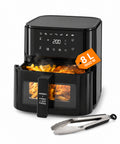 Heißluftfritteuse 8 l mit LED-Touchdisplay, 8 Programmen und inklusive Rezeptbuch
