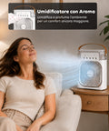 Tragbarer, wiederaufladbarer USB-Ventilator mit Vernebler, 600-ml-Tank und Lithiumbatterie