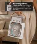 Tragbarer, wiederaufladbarer USB-Ventilator mit Vernebler, 600-ml-Tank und Lithiumbatterie