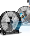 Industrieller Standventilator 240 W, 3 Metallflügel, 3 Geschwindigkeitsstufen - Tragbar