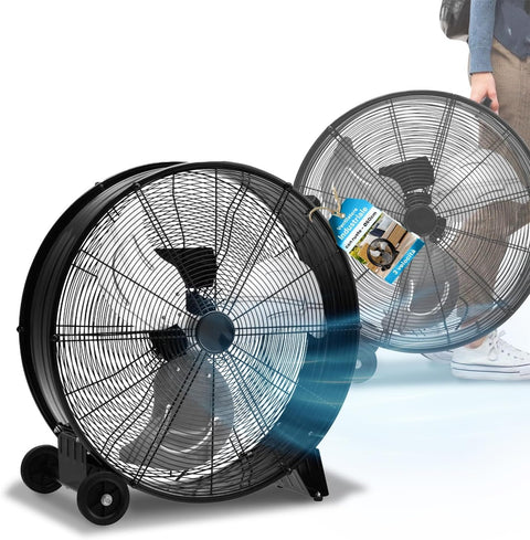 Industrieller Standventilator 240 W, 3 Metallflügel, 3 Geschwindigkeitsstufen - Tragbar