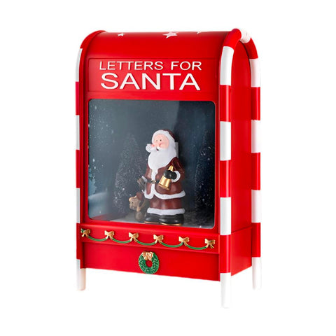 Weihnachtsbriefkasten mit Weihnachtsmann – LED, Musik und Schneeeffekt