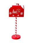 Roter und weißer Weihnachtsbriefkasten H50 cm im amerikanischen Stil