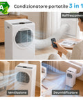 Mobiles Klimagerät 9000 BTU aus ABS mit LED-Touchdisplay
