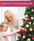 Weihnachtsdekorationsset mit 44 Teilen in Rot und Gold – mit Sternspitze