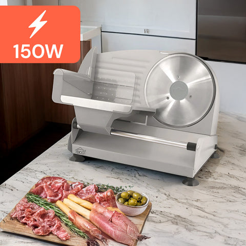 Elektrische 150-W-Aufschnittmaschine für den Haushalt mit Wurstwaren und Fleisch, kompaktes Design, ideal für den täglichen Gebrauch