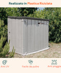 UV-beständiger Outdoor-Geräteschuppen aus recyceltem Kunststoff