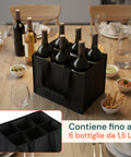 Set aus 3 Flaschentaschen mit 6 Fächern – wasserdichtes Oxford-Gewebe